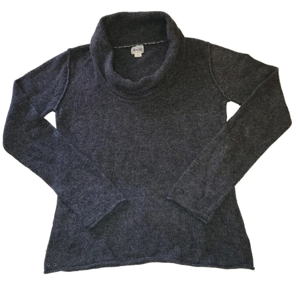 Ladies Converse One Charcoal Gray Cowl Neck Knit Sweater Size XL
